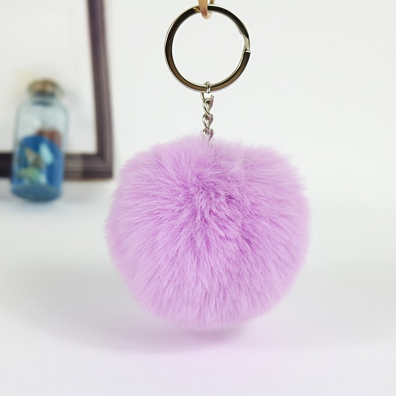 Soft Pompom Charm Keychain Key Ring Pendant Ornamen