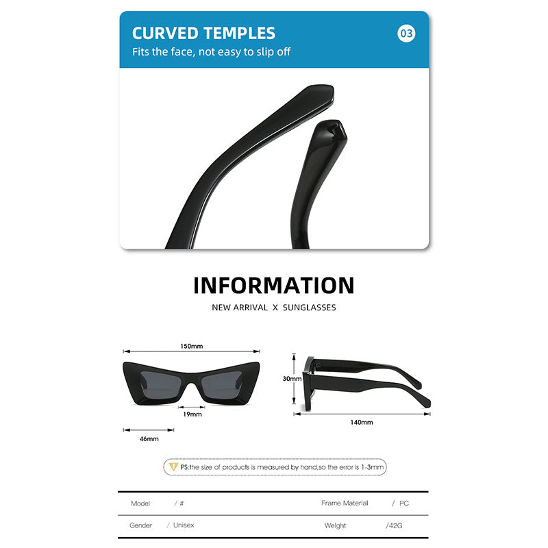 Square Ladies Sunglasses UV400 Protection