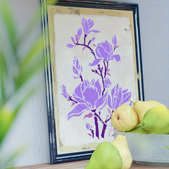 Large Magnolia Flowers Stencils - 30x40 in - Reusable DIY Art and Craft