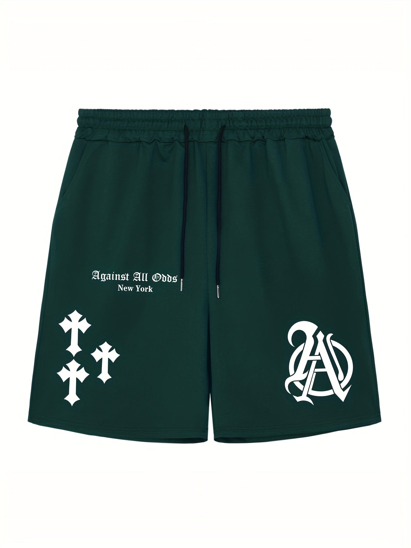 Men's Casual Solid Stretch Elastic Waist Drawstring Shorts