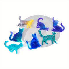 3D Cartoon Cat Pendant Brooch Crystal Epoxy Resin Mould Jewelry Silicone Mold