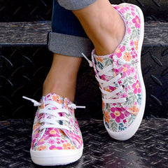 Colorful Floral Pattern Flat Shoes Women's Shallow Mouth Casual Shoes