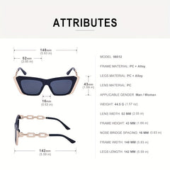 Personality Chain Sunscreen Sunglasses Cat Eye Sunglasses
