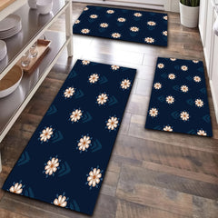Minimalist Flowers Print Rug Decorative Mat Machine Washable