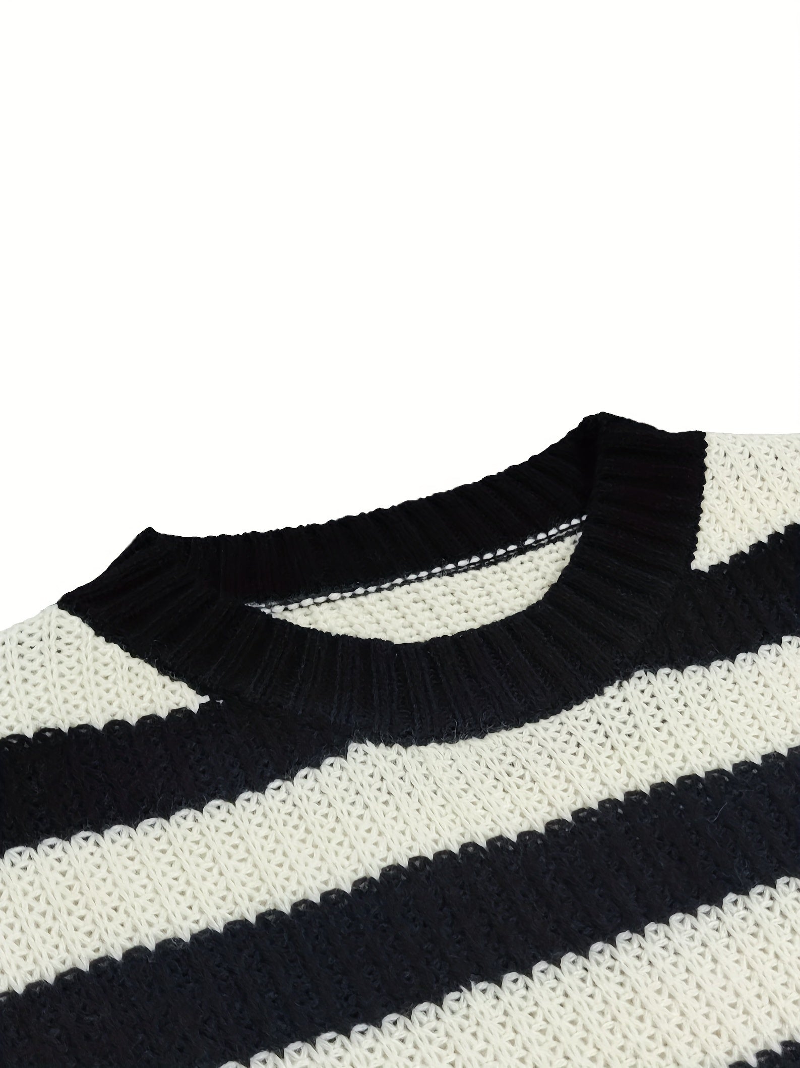 Casual Sweater Women's Plus Stripe Print Long Sleeve