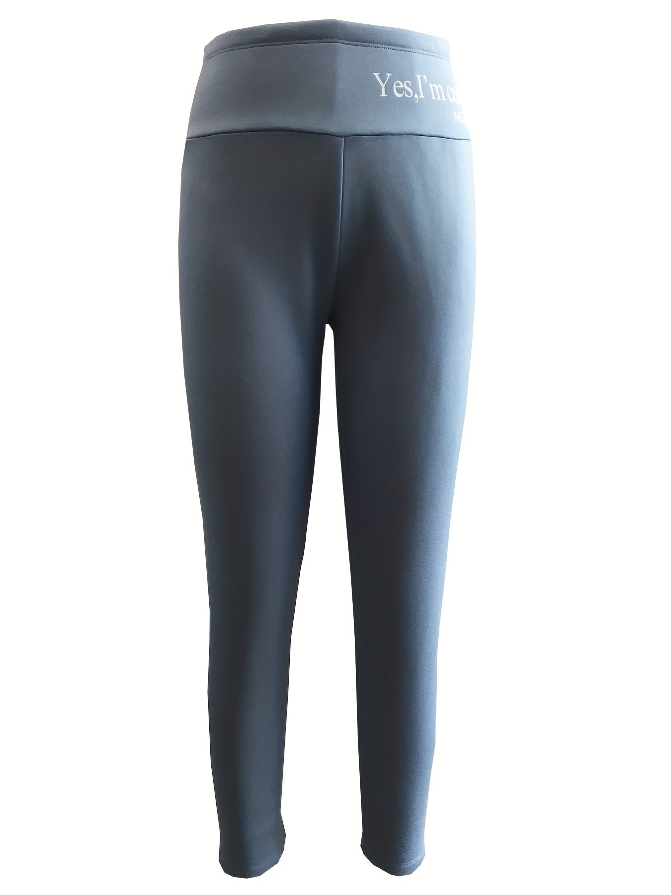 Sports Leggings Women's Plus Slogan Print Tummy Control