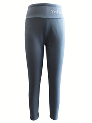 Sports Leggings Women's Plus Slogan Print Tummy Control