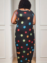 Plus Size Women's Little Daisy Print V Neck Summer Dress