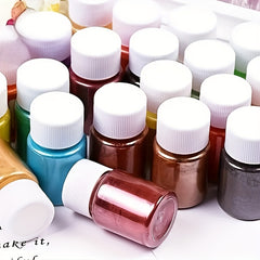 6-Color Faux Pearl Powder Flash Pigment Kit 10g Bottle for DIY Crafts