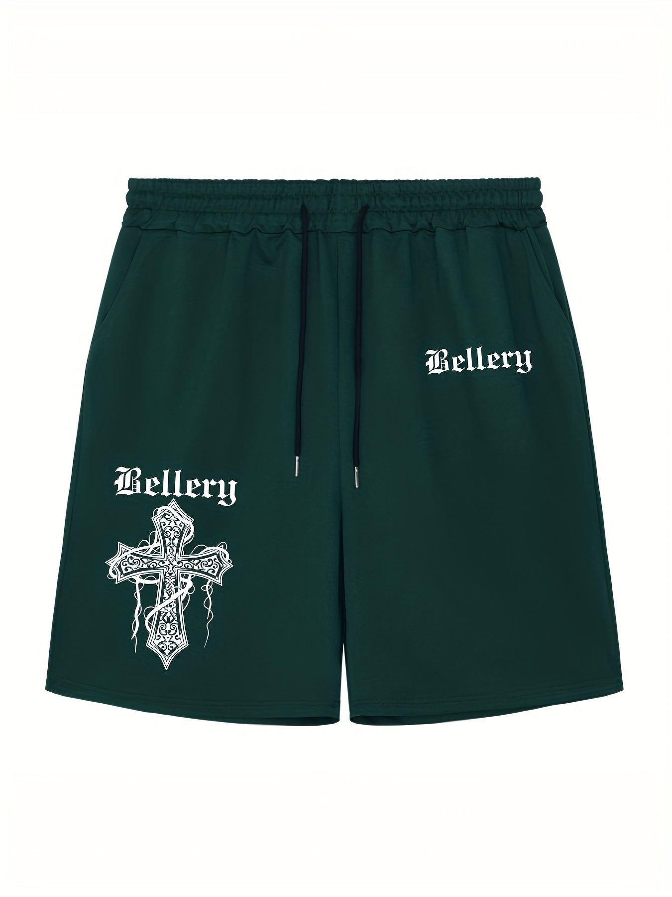 Christian Cross Comfy Shorts Men's Casual Solid Elastic Waist Drawstring Shorts