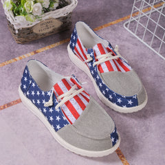 Men's Canvas Lace-up Sneakers Anti-skid Walking Shoes