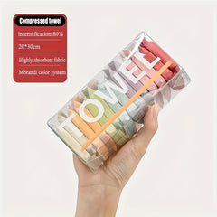 14pcs Portable Cotton Face Towels Compressed Towel for Outdoor Camping & Travel