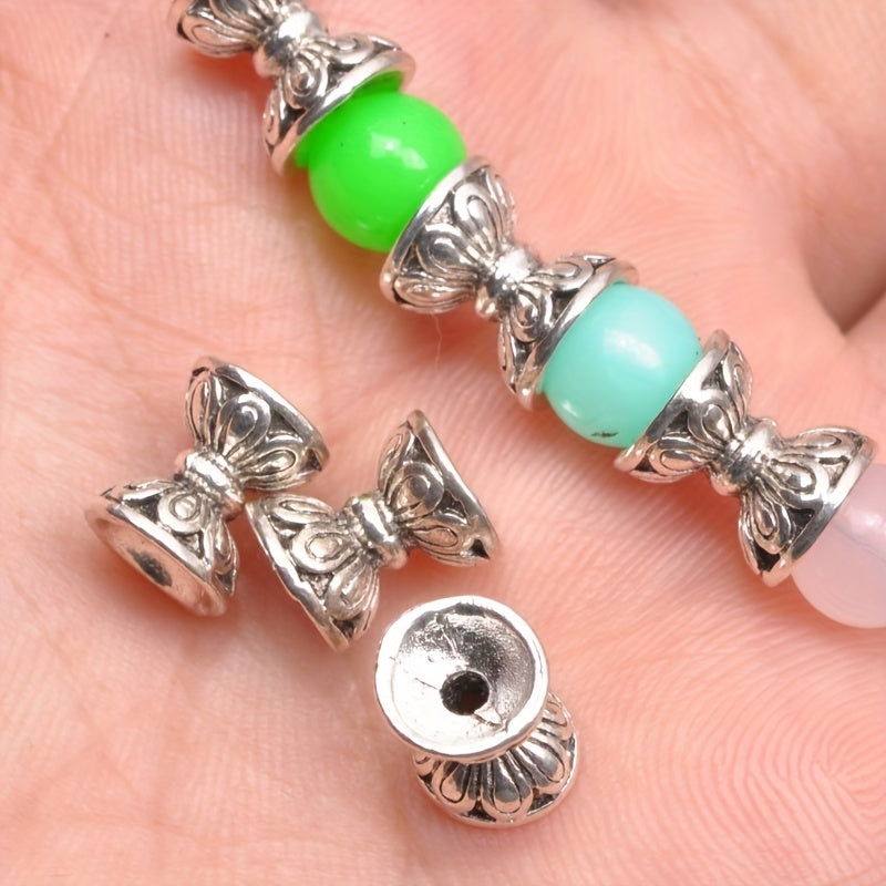 10pcs Antique Silver Lotus Bead Caps Spacer Beads for DIY Jewelry