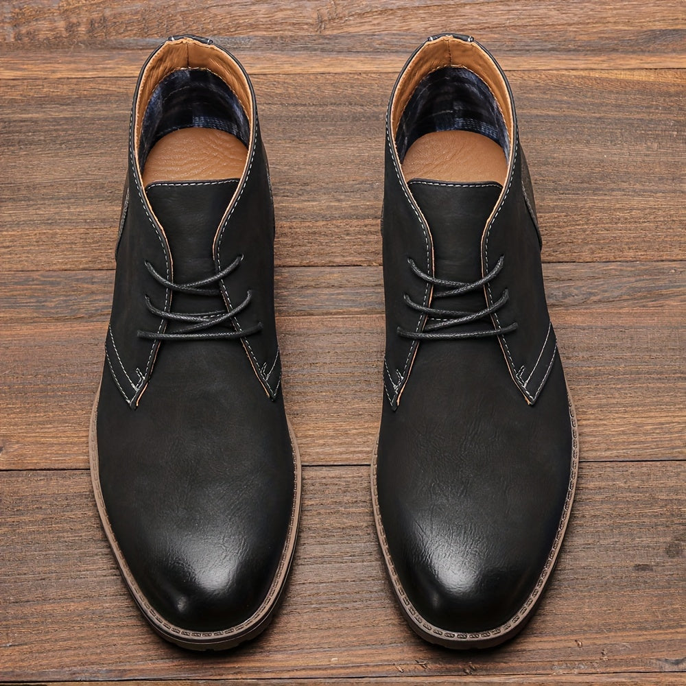 Men's Retro Ankle Desert Boots Wear-resistant Non-Slip Lace-up Boots