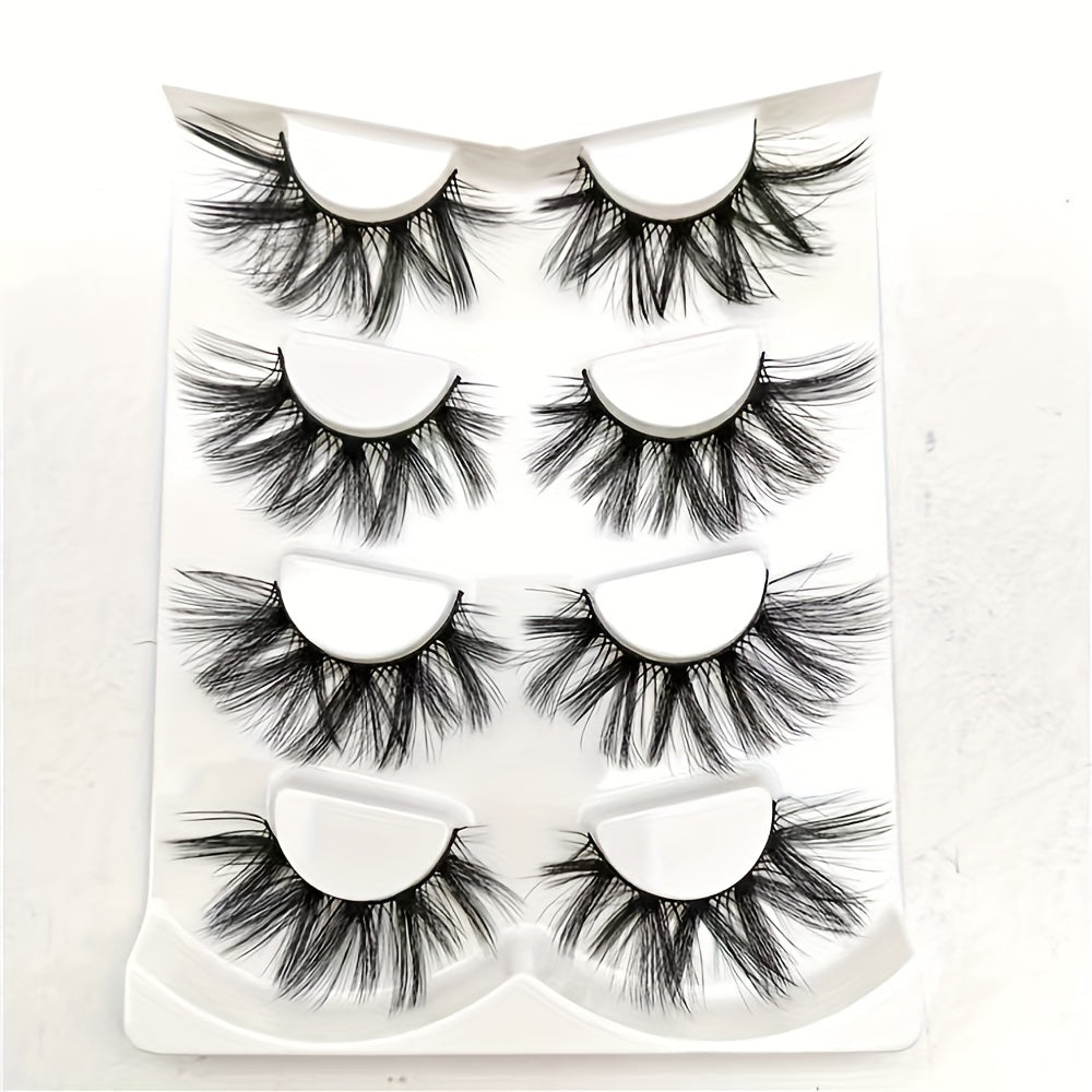 3D False Eyelashes Natural Look Four Pairs Pack