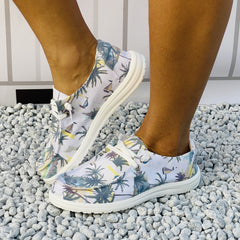 Women's Coconut Tree Boat Shoes Anti Slip Casual Walking Shoes