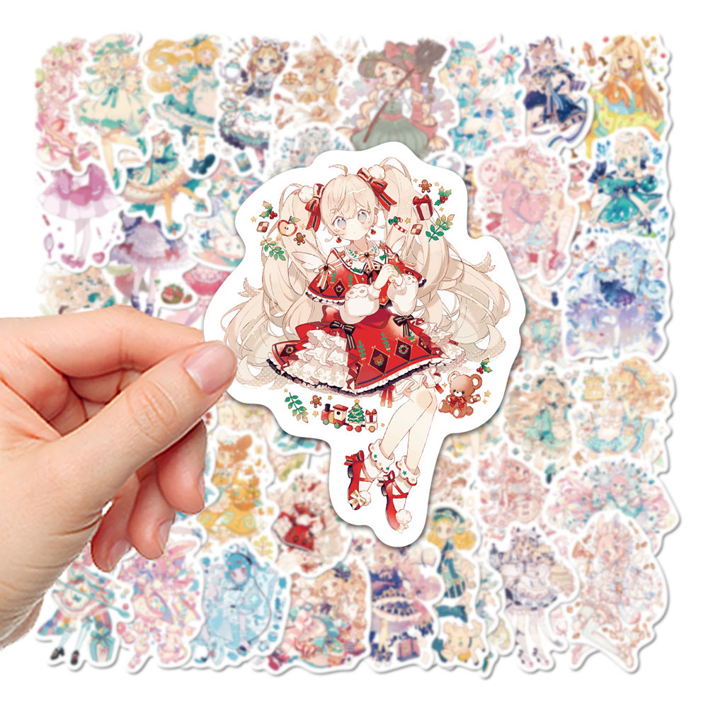 60pcs Anime Girl Stickers for Water Bottles Laptops Luggage & More