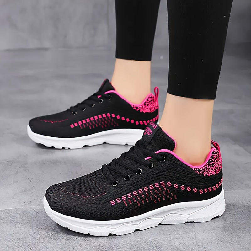 Women's Knit Mesh Sneakers Low Top Sports Shoes