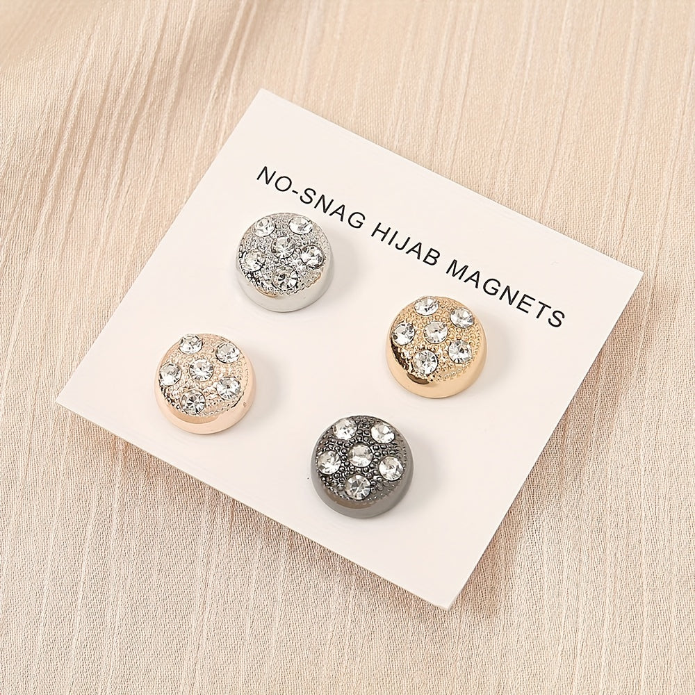 Rhinestone Turban Magnet Buckle Hijab Magnetic Pins Scarf Accessories