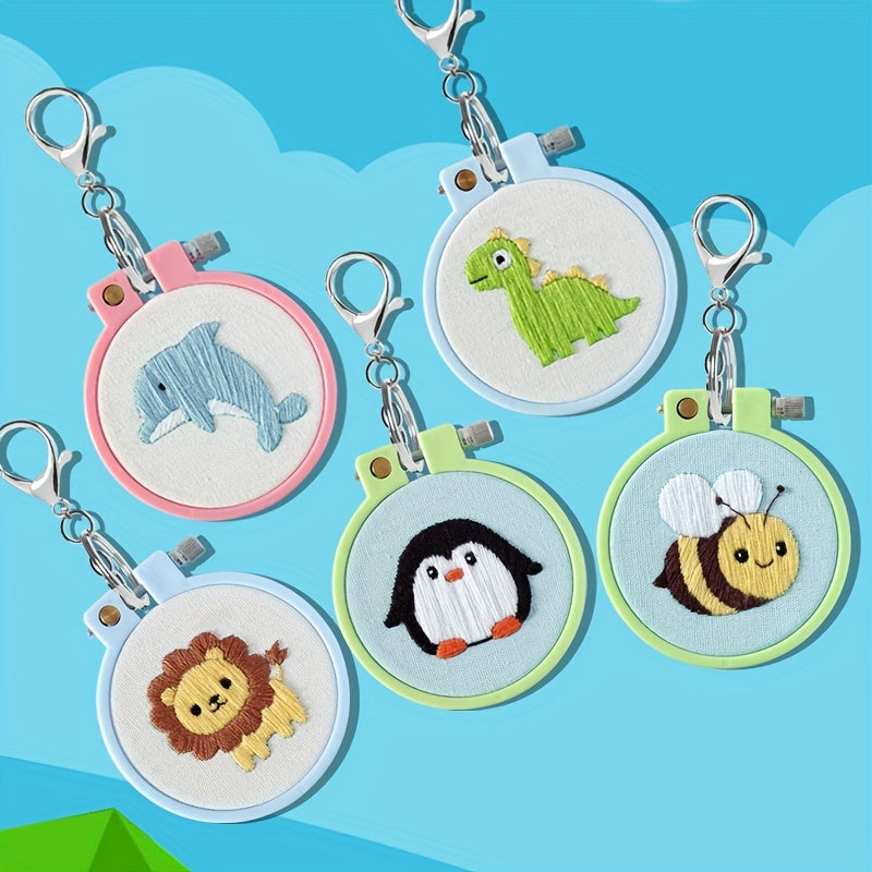 Mini Cross Stitch Embroidery DIY Material Bag Pendant Set