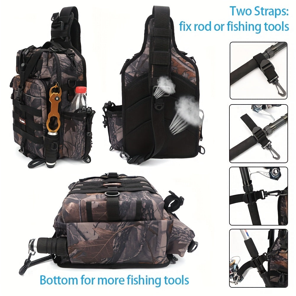 Yvleen Fishing Backpack Water Resistant Tackle Bag with Large Capacity