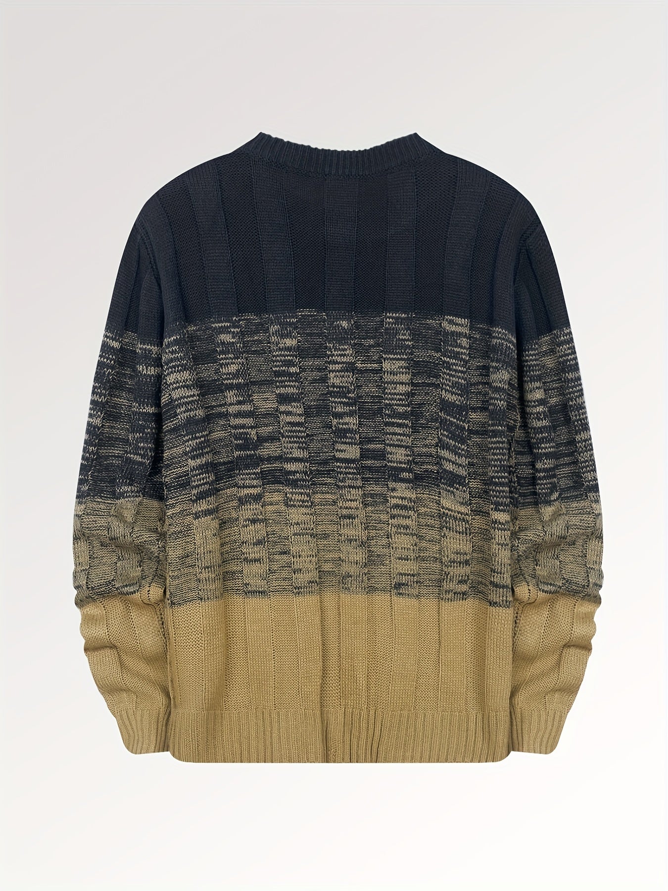 Men's Knitted Cable Sweater Warm Crew Neck Pullover for Fall Winter