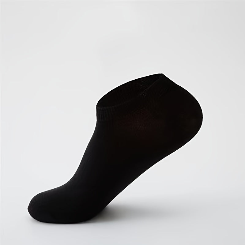 Teenager's Solid Liner Anklet Socks 10 Pairs Cotton Blend Soft Non Slip Socks