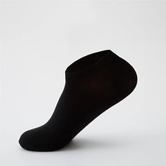 Teenager's Solid Liner Anklet Socks 10 Pairs Cotton Blend Soft Non Slip Socks