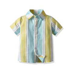 Boys Striped Short Sleeve Shirt for Summer