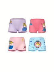 Girl's Princess Cartoon Graphic Shorts Knick Boxer Briefs Set