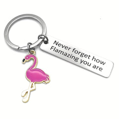 Flamingo Encourage Keychain Inspirational Gift for Boys and Girls