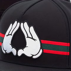 Striped Palm Embroidery Baseball Cap Hip Hop Snap Back Hat Adjustable Sunscreen