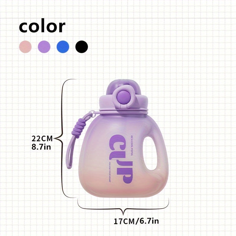 2.2L Gradient Water Bottle Leakproof Straw Cup for Outdoor Fitness Sports