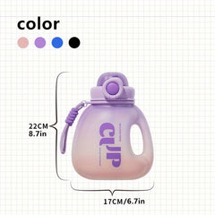 2.2L Gradient Water Bottle Leakproof Straw Cup for Outdoor Fitness Sports