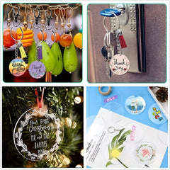 Christmas Decoration Set: 5 Acrylics, 50 Stickers, 20m Ribbon, Keychain, Disc