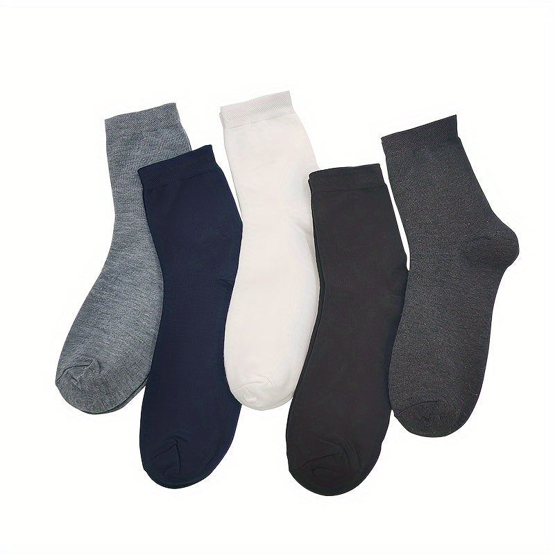 3 Pairs Men's Quarter Solid Dress Socks