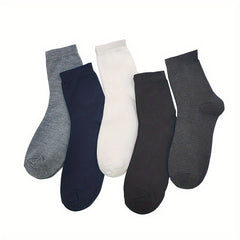3 Pairs Men's Quarter Solid Dress Socks