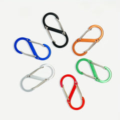 6pcs S-shaped Carabiner Outdoor Aluminum Buckle Set