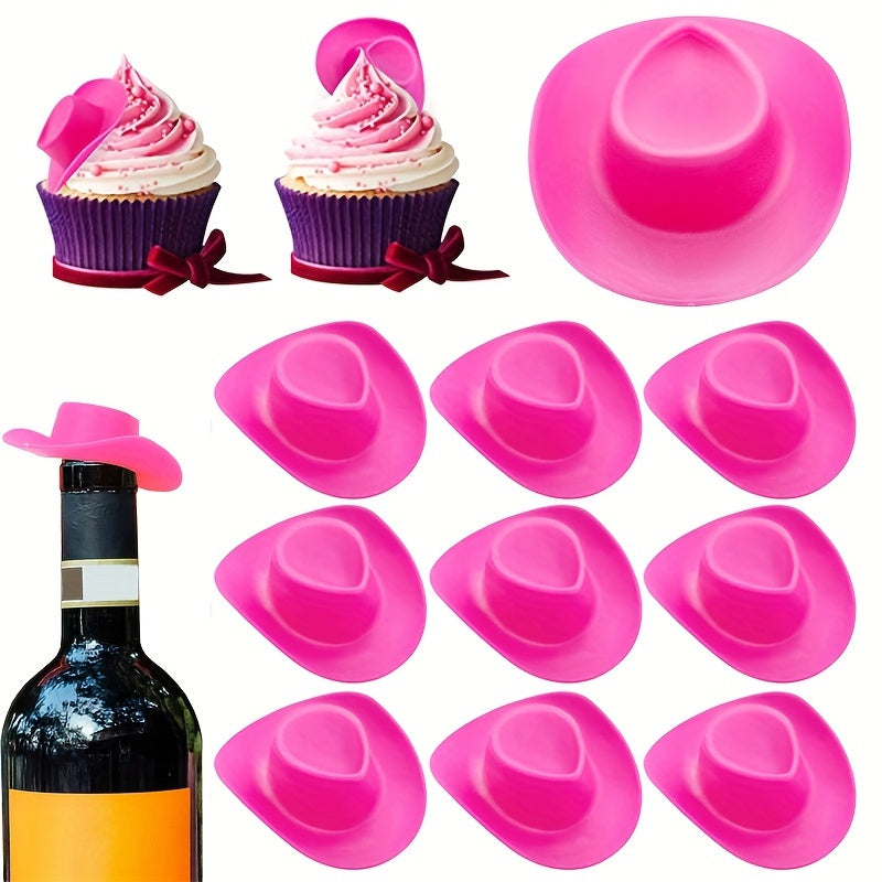 10pcs Pink Mini Cowboy Hat for Party Toy Doll Decor