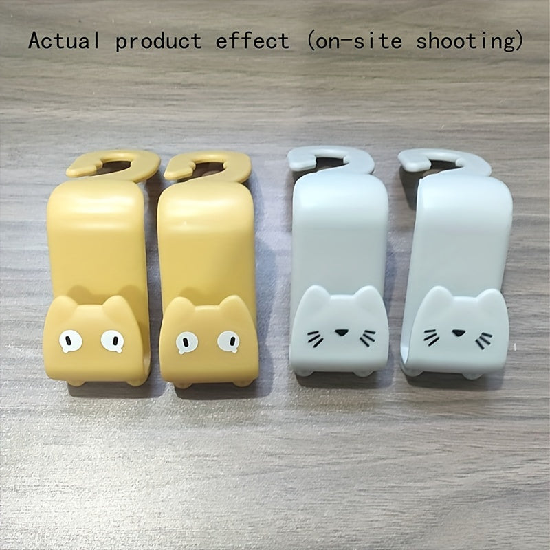2pcs Car Hook Cartoon Car Decor Hook Headrest Seat Back Hidden Hook