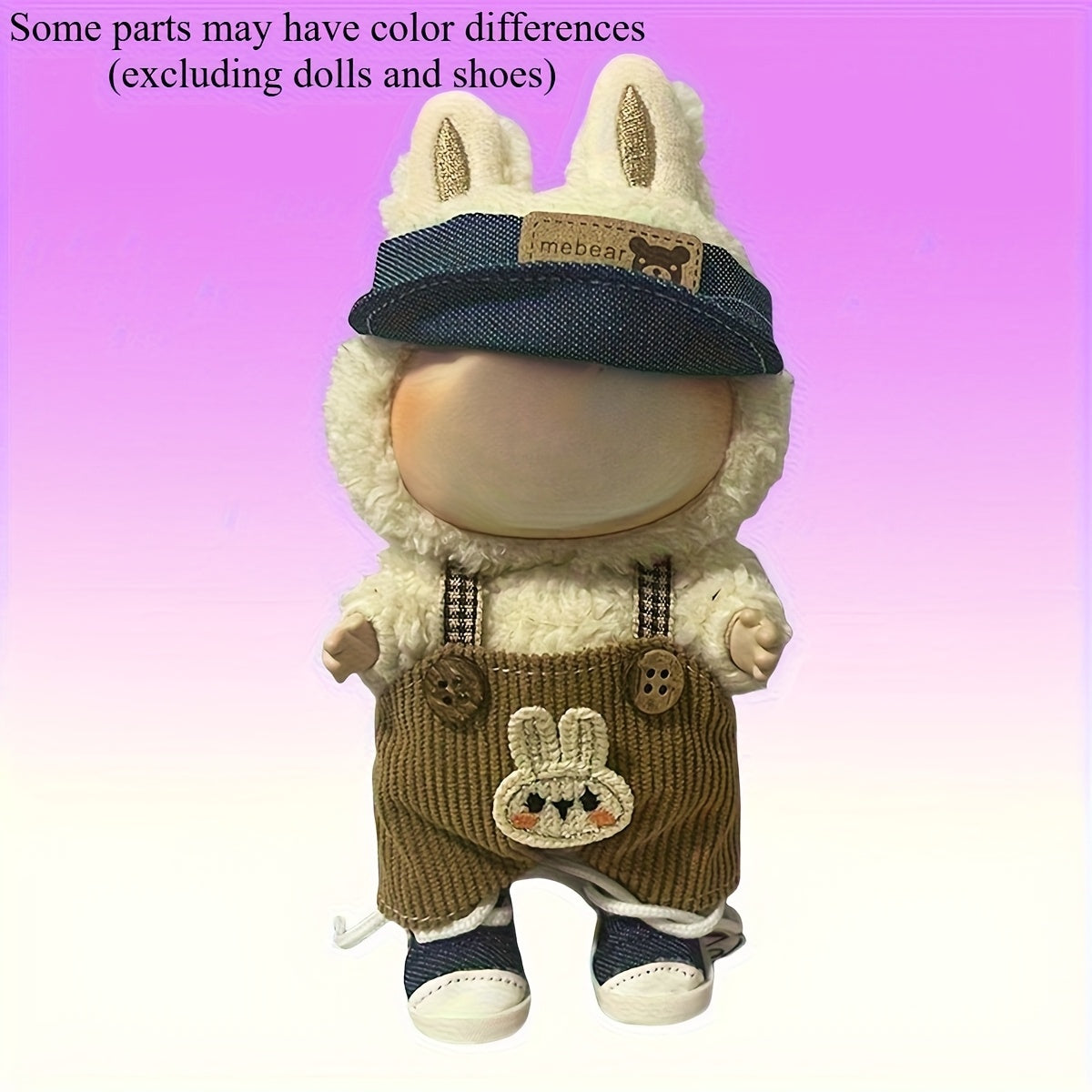 Doll Cosplay Clothes Set - Hat, Work Pants, Headwear, Skirt - Two-Piece Set