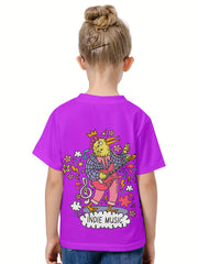 3D Music Chicken Graphic Short Sleeve T-Shirt for Girls Boys