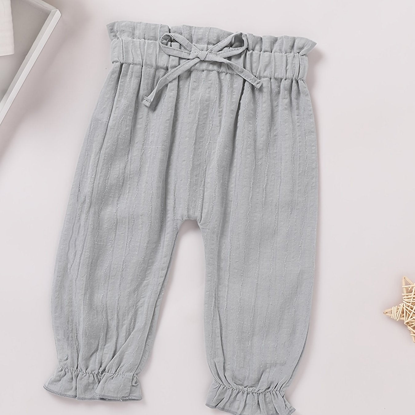 Baby Girl s Casual Elastic Waist Pants Kid s Comfy Trousers
