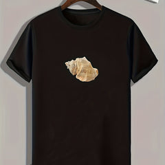Conch Pattern Print Men's Comfy Sports T shirt