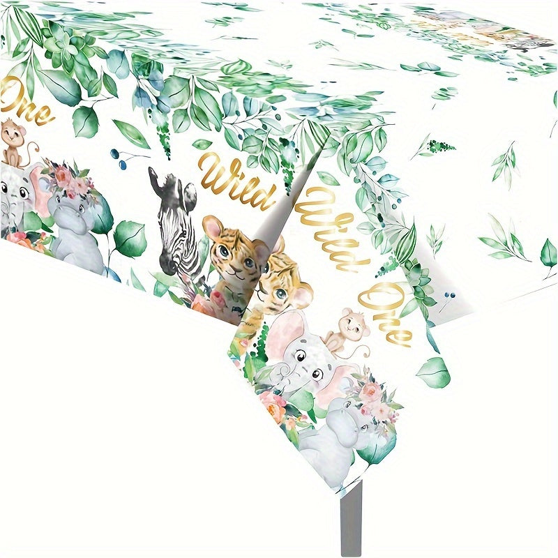 Animal Theme Party Cartoon Animal Print Disposable Tablecloth