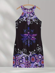 Paisley & Dragonfly Halter Neck Top Sleeveless