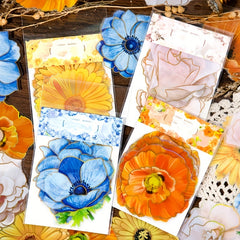 10PCS Flower DIY Paper Stickers Art Supplies PET DIY Decorative Planning