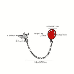 Girl's Christmas Night Horror Chain Badge Red Balloon Brooch