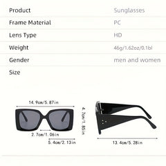 Square Sunglasses Rivet Decor Gradient Glasses UV400