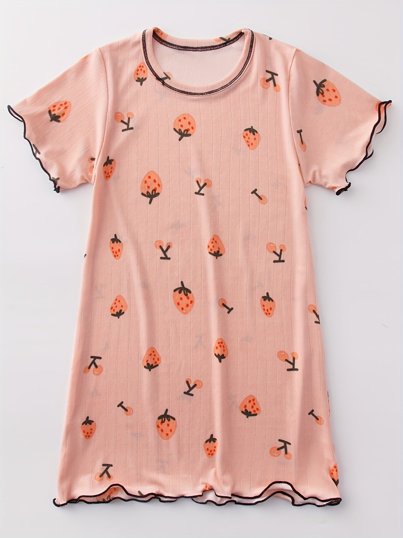Girls Casual Dress Short Sleeve Long T shirt Pajamas